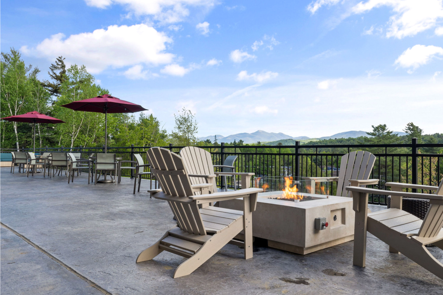 adirondack chairs on a deck